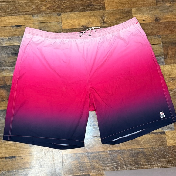 Psycho Bunny Ombre Pink and Black Swim Shorts Mens 5XL